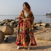 Hand-Dyed Tie-Dye Kimono: Ruffle Hem Boho Duster - Callie