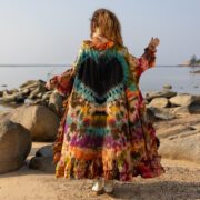 Hand-Dyed Tie-Dye Kimono: Ruffle Hem Boho Duster - Callie - Image 3