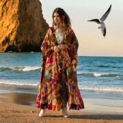 Hand-Dyed Tie-Dye Kimono: Ruffle Hem Boho Duster - Callie - Image 5