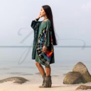 Plus Size Boho Tie-Dye Shirt | Galaxy Jade Festival Tunic Tee 1X–3X - Image 2