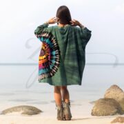 Plus Size Boho Tie-Dye Shirt | Galaxy Jade Festival Tunic Tee 1X–3X - Image 3