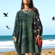 Plus Size Boho Tie-Dye Shirt | Galaxy Jade Festival Tunic Tee 1X–3X - Image 8