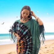 Tie-Dye Fringe Tunic Dress: Boho Plus Size Kaftan - Arlo - Image 8