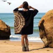 Plus Size Tie Dye Tunic Dress – Handmade Boho Festival Cotton Kaftan Top 1X-3X Galaxy - Image 7