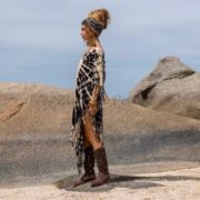 Boho Tie-Dye Fringe Tunic Dress: Plus Size Kaftan Beach Cover-Up - Arlo - Image 7