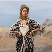 Boho Tie-Dye Fringe Tunic Dress: Plus Size Kaftan Beach Cover-Up - Arlo - Image 8