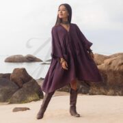 Plus Size Boho Cotton Tunic: Crinkle Gauze Kaftan Dress with Pockets - Bellina - Image 4