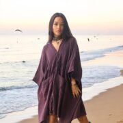 Plus Size Boho Cotton Tunic: Crinkle Gauze Kaftan Dress with Pockets - Bellina - Image 10