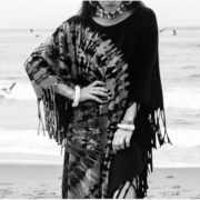 Boho Tie-Dye Fringe Tunic Dress: Plus Size Kaftan Poncho - Arlo - Image 10
