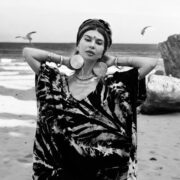 Plus Size Tie Dye Kaftan: Black Beige Boho Maxi Dress with Pockets - Nora - Image 10