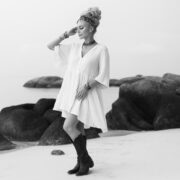 Plus Size Boho Button Down Dress – Bellina in Ivory Shell, Crinkle Cotton Tunic, Flowy Kaftan Cover Up, Oversized Beach Dress with Pockets - Image 10