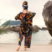 Hand-Dyed Jersey Cotton Overall Jumpsuit: Boho Tie-Dye Romper - Sadie - Image 3