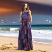 Plus Size Boho Maxi Dress: Handmade Patchwork Cotton Sundress - Binsa - Image 5