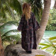 Luna Paisley Velvet Kimono Robe: Plus Size Boho Bridal Duster - Mai - Image 10