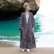 Plus Size Leopard Velvet Kimono Duster: Boho Wedding Jacket - Harper Jade