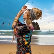 Plus Size Boho Tie-Dye Fringe Poncho – Handmade Cotton Kaftan | Arlo - Image 4