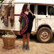 Plus Size Tie Dye Tunic Dress: Boho Rainbow Kaftan - Ninive - Image 5