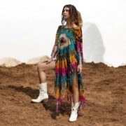 Hand-Tiedye Cotton Poncho: Arlo Fringe Boho Cover-Up - Arlo - Image 5