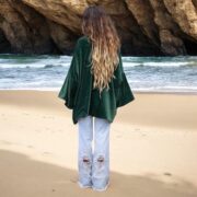Plus Size Velvet Kimono Jacket: Evergreen Boho Cotton Coat - Mei - Image 7