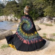 Plus Size Tie Dye Kimono Duster: Handmade Cotton Boho Robe - Aurora - Image 3