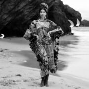 Plus Size Boho Tie Dye Kaftan: Hand-Dyed Cotton Maxi Dress - Mystic - Image 9