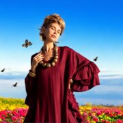 Plus Size Boho Ruffle Kaftan Dress – Wild Heart Garnet Dusk Maxi Abaya - Image 6