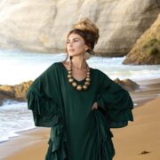 Boho Ruffle Kaftan Dress Plus Size: Woodland Muse Maxi Abaya - Wild Heart - Image 8