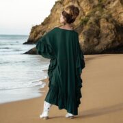 Boho Ruffle Kaftan Dress Plus Size: Woodland Muse Maxi Abaya - Wild Heart - Image 7