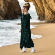 Boho Ruffle Kaftan Dress Plus Size: Woodland Muse Maxi Abaya - Wild Heart - Image 6