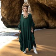 Boho Ruffle Kaftan Dress Plus Size: Woodland Muse Maxi Abaya - Wild Heart - Image 5