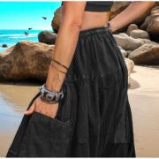 Black Patchwork Harem Pants – Handmade Boho Cotton Trousers | Spiritu - Image 4