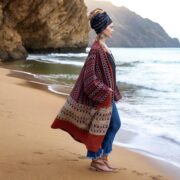 Plus Size Handwoven Gheri Cotton Kimono: Boho Duster Jacket - Ivara - Image 6