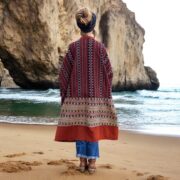 Plus Size Handwoven Gheri Cotton Kimono: Boho Duster Jacket - Ivara - Image 7