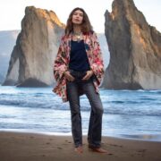 Blush Garden Bloom Velvet Kimono Jacket: Plus Size Boho Duster - Mei - Image 7