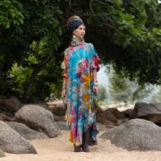 Plus Size Tie Dye Kaftan: Handmade Cotton Boho Maxi Dress - Ema