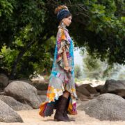 Plus Size Tie Dye Kaftan: Handmade Cotton Boho Maxi Dress - Ema - Image 2