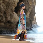 Plus Size Tie Dye Kaftan: Handmade Cotton Boho Maxi Dress - Ema - Image 8