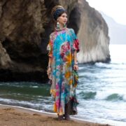 Plus Size Tie Dye Kaftan: Handmade Cotton Boho Maxi Dress - Ema - Image 7