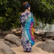 Handmade Tie Dye Kaftan Dress: Boho Cotton Ruffle Maxi Gown - Ema - Image 8