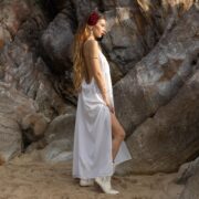 Silky Maxi Slip Dress: Boho Lounge Night Gown, Plus Size - Dalia - Image 2