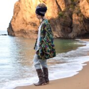 Plus Size Velvet Kimono Jacket: Boho Ikat Print, Artisan Robe - Mei - Image 2