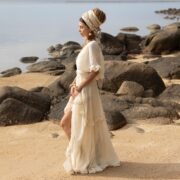 Sheer Cotton Voile Maxi Dress: Boho Beach Wedding Gown - Beata - Image 2