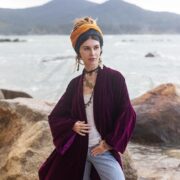 Silky Boho Velvet Kimono Robe – Plum Festival Duster Coat | Mai by ZinniaPearl - Image 4