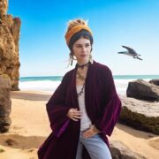 Silky Boho Velvet Kimono Robe – Plum Festival Duster Coat | Mai by ZinniaPearl - Image 10