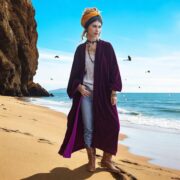 Silky Boho Velvet Kimono Robe – Plum Festival Duster Coat | Mai by ZinniaPearl - Image 7