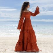 Off-Shoulder Bohemian Wedding Dress: Tiered Cotton Maxi - Lucia - Image 2