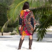 Galaxy Tie-Dye Tunic Dress: Handmade Boho Cotton Caftan, Plus Size - Image 9
