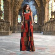 Boho Cotton Patchwork Apron Dress: Plus Size Maxi Sundress with Pockets - Binsa - Image 10