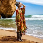 Plus Size Tie-Dye Fringe Tunic: Boho Festival Cotton Kaftan - Arlo - Image 8