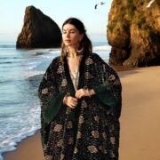 Plus Size Velvet Kimono Duster: Embroidered Boho Festival Coat - Harper jade - Image 10